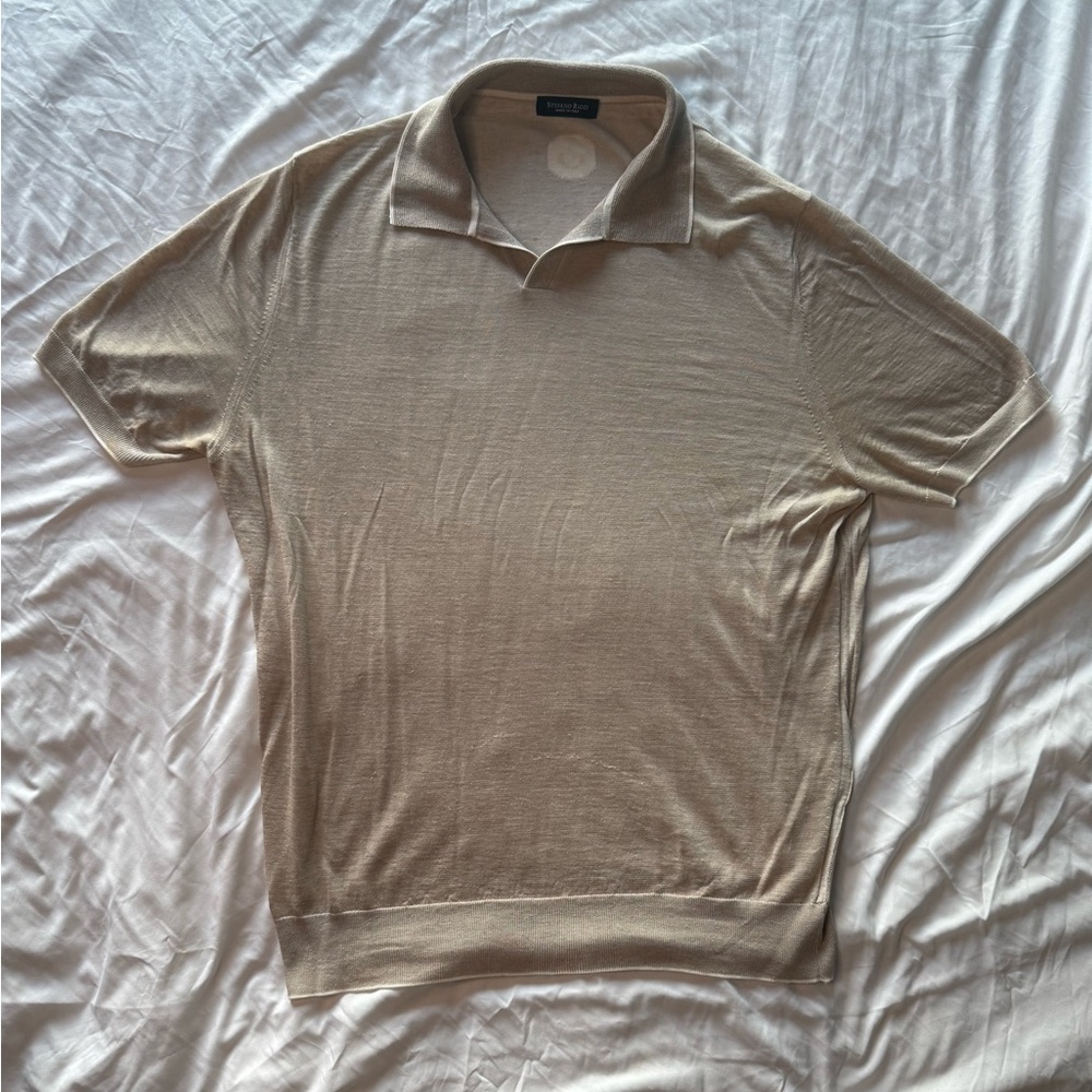 Silk Hermés knit polo in beige